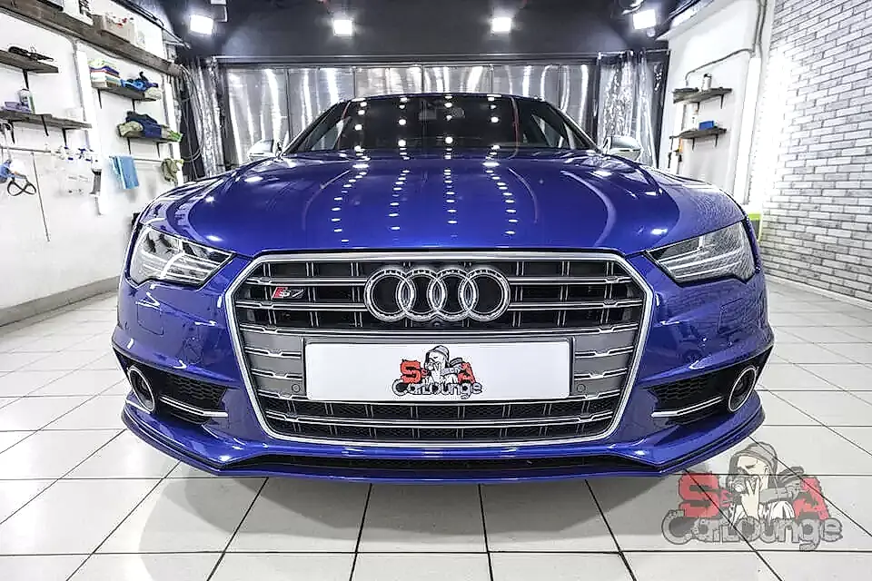 Антихром прозрачной матовой пленкой Audi S7. Портфолио